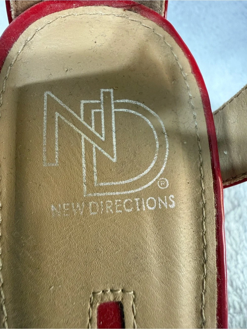 new directions Red Patent Ankle-Strap Heels